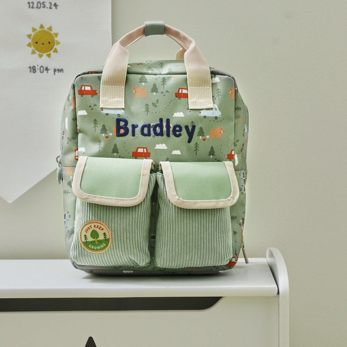 Personalised Forest Transport All-Over Print Grab Handle Mini Backpack