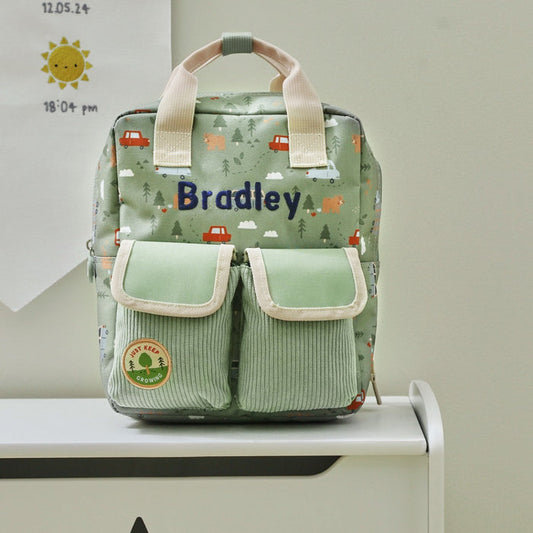 Personalised Forest Transport All-Over Print Grab Handle Mini Backpack