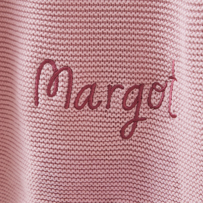 Personalised Frill Edge Pink Blanket