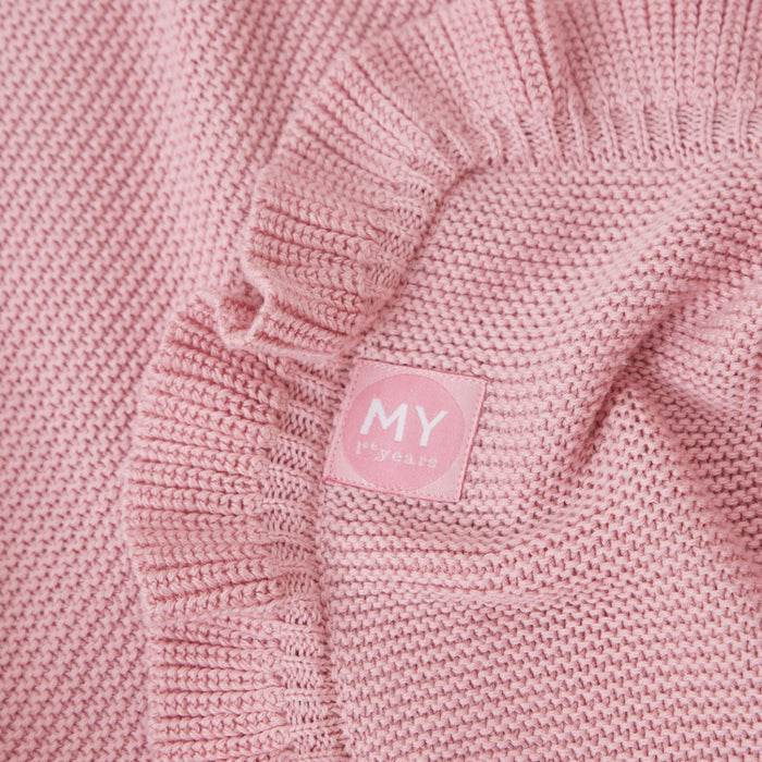 Personalised Frill Edge Pink Blanket