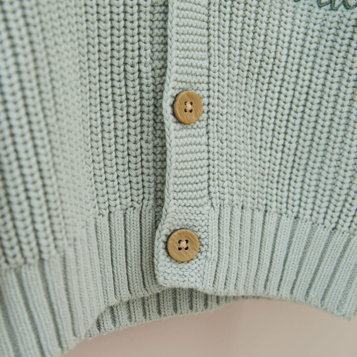 Personalised Front Name Sage Cardigan