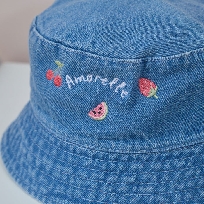 Personalised Fruit Salad Denim Bucket Hat