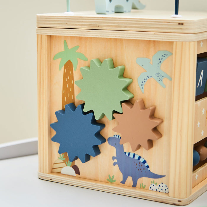 Personalised FSC® Wooden Dinosaur Activity Cube