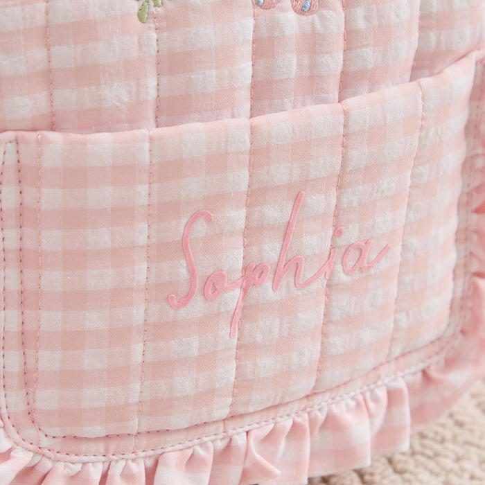 Personalised Garden Secrets Butterfly Pink Gingham Backpack