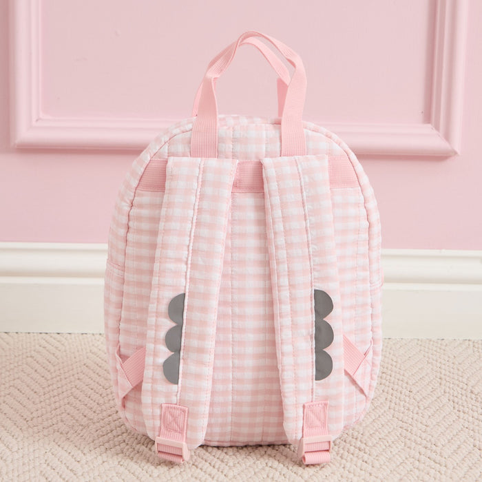 Personalised Garden Secrets Butterfly Pink Gingham Backpack