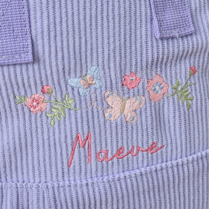Personalised Garden Secrets Embroidered Lilac Cord Mini Grab Backpack