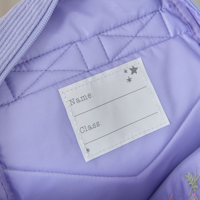 Personalised Garden Secrets Embroidered Lilac Cord Mini Grab Backpack