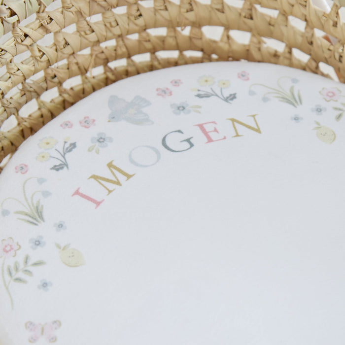 Personalised Garden Secrets Moses Basket Sheet