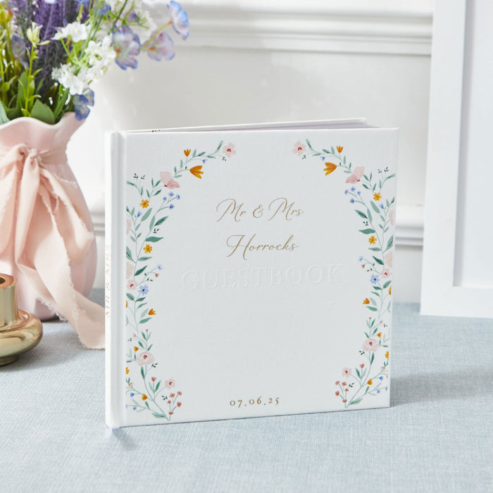 Personalised Ginger Ray Wildflower Wedding Guestbook