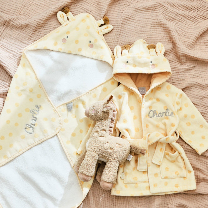 Personalised Giraffe Splash, Snuggle & Cuddle Set