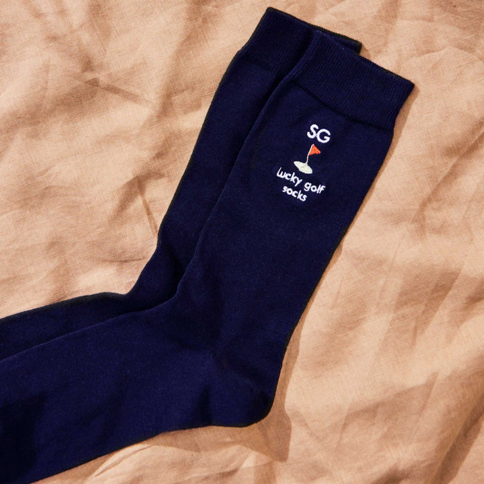 Personalised Golfer Navy Socks by Made Yours