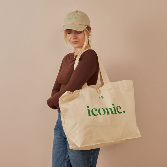Personalised Green Cotton Canvas Slogan Tote Bag