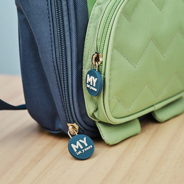 Personalised Green Dino Character Lunch Bag