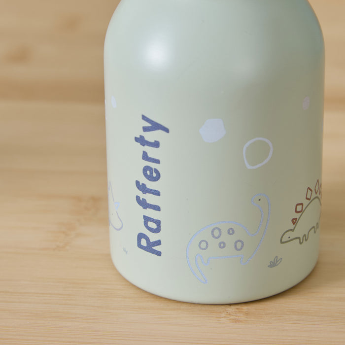 Personalised Green Dino Sage Water Bottle