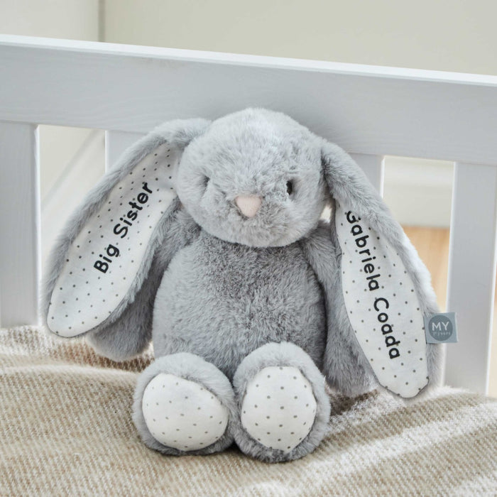 Personalised Grey Bunny Soft Toy