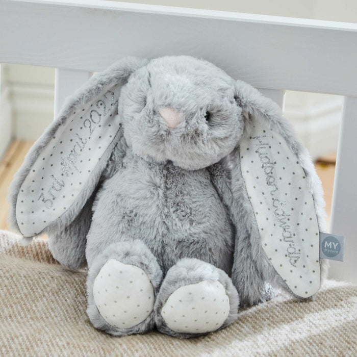 Personalised Grey Bunny Soft Toy