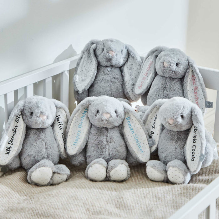 Personalised Grey Bunny Soft Toy