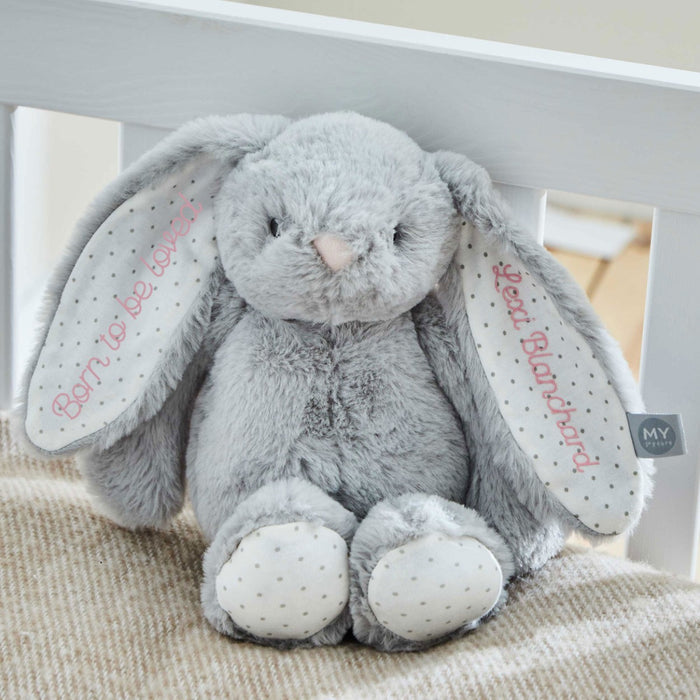 Personalised Grey Bunny Soft Toy