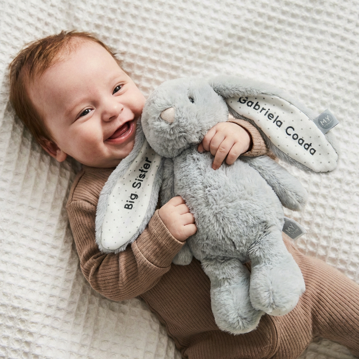Personalised Grey Bunny Soft Toy