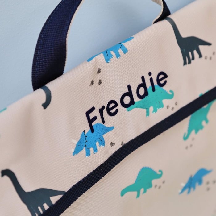 Personalised Grey Dino Book Bag