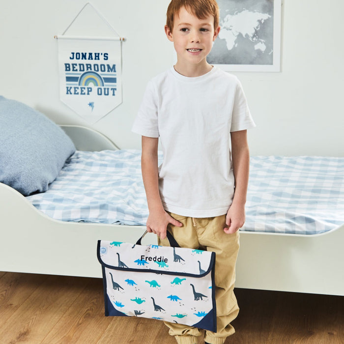 Personalised Grey Dino Book Bag