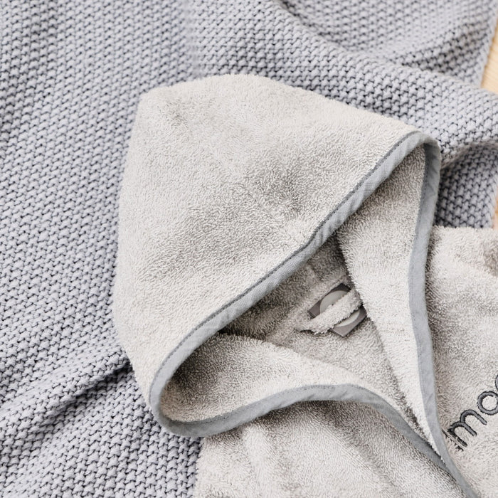 Personalised Grey Hooded Towelling Robe