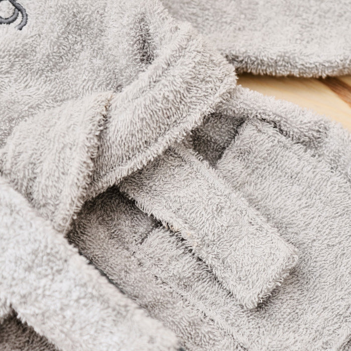 Personalised Grey Hooded Towelling Robe