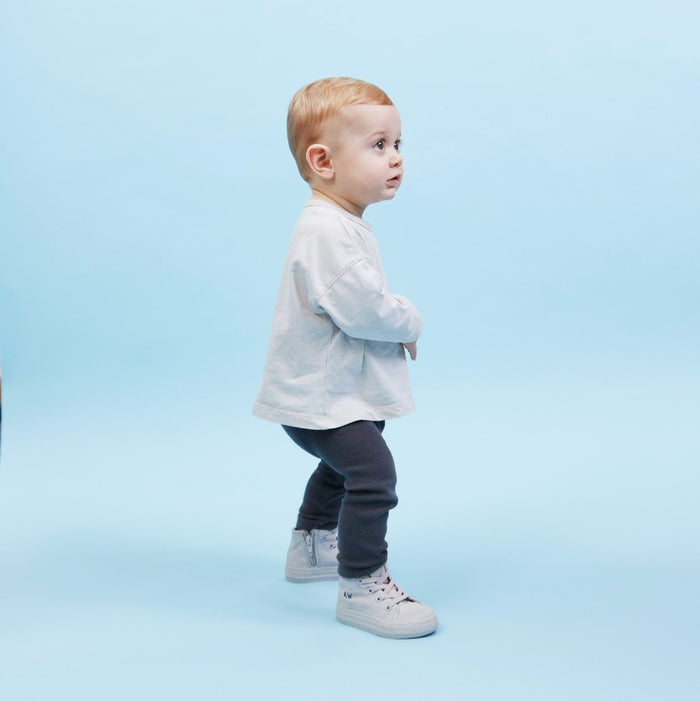 Personalised Grey Kids High Top Trainers