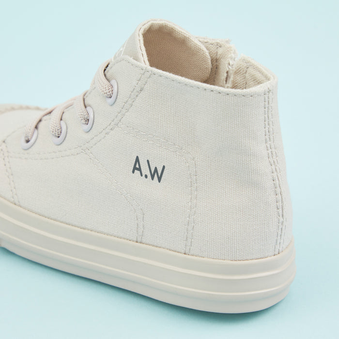Personalised Grey Kids High Top Trainers