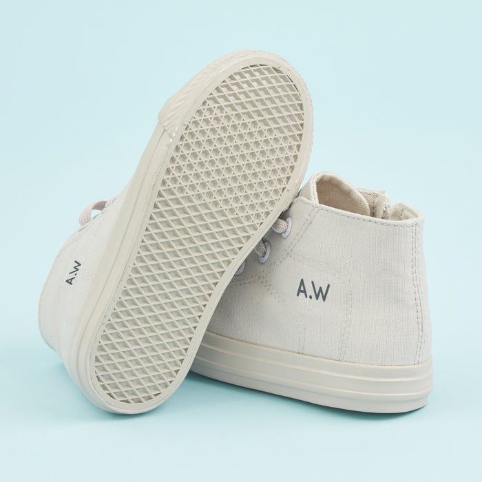 Personalised Grey Kids High Top Trainers