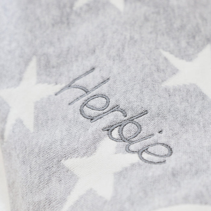 Personalised Grey Star Intarsia Baby Blanket