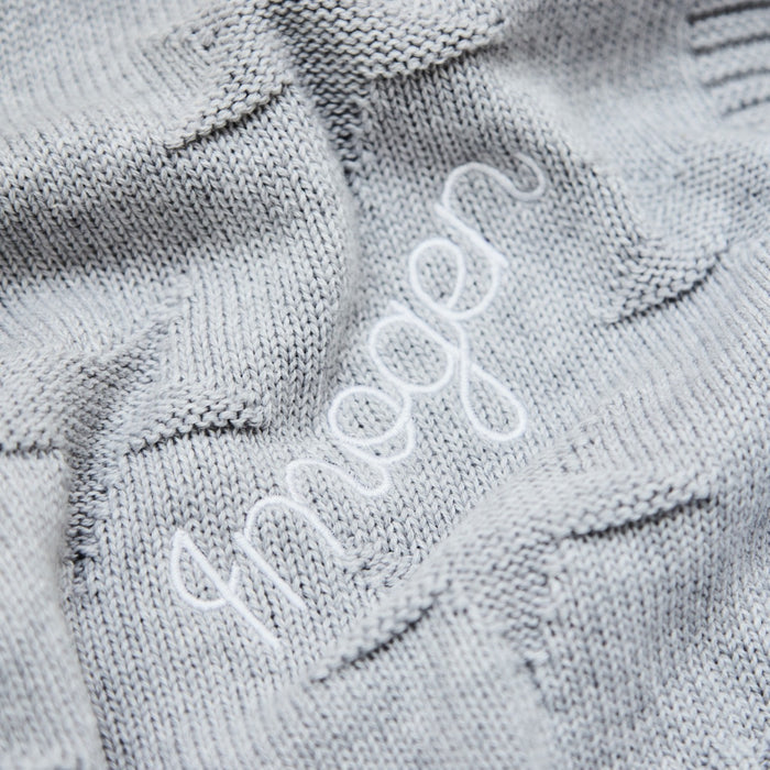 Personalised Grey Star Jacquard Baby Blanket