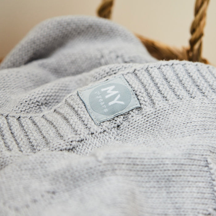 Personalised Grey Star Jacquard Baby Blanket