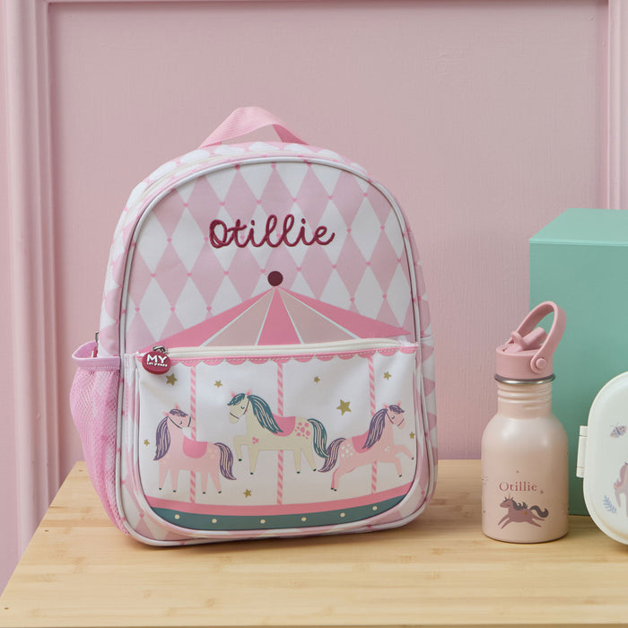 Personalised Harlequin Carousel Medium Backpack