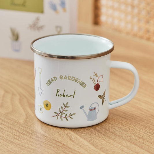 Personalised Head Gardener Enamel Mug