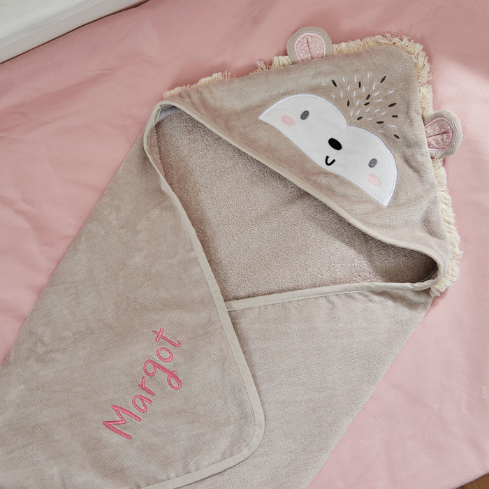 Personalised Hedgehog Small Hooded Towel