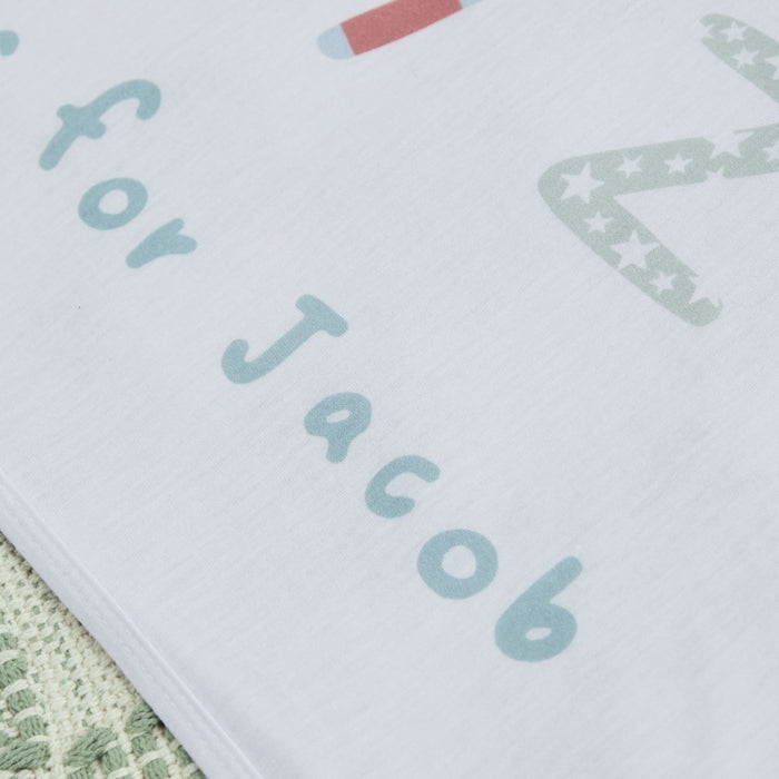 Personalised Hedgerow Hideout Abc Jersey Blanket