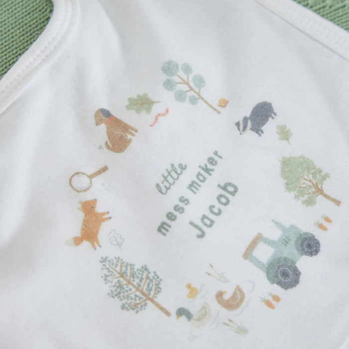 Personalised Hedgerow Hideout Wreath Bib