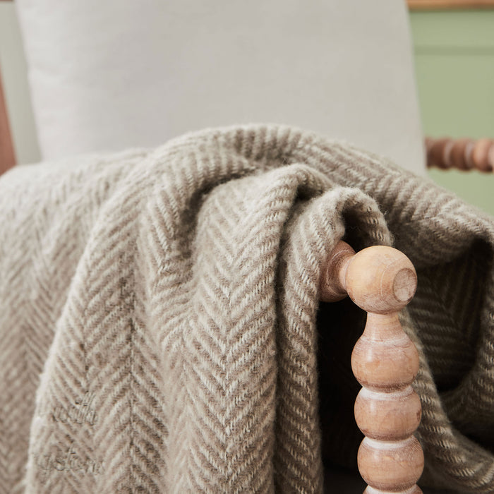 Personalised Herringbone Wool Blanket