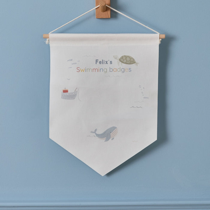 Personalised High Tide Swimming Badges Wall Hanging