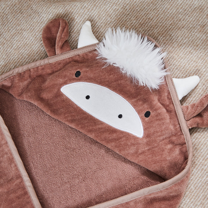 Personalised Highland Cow Hooded Towel