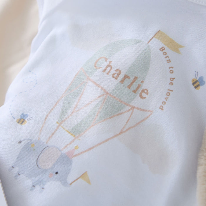 Personalised Hot Air Balloon New Baby Gift Set