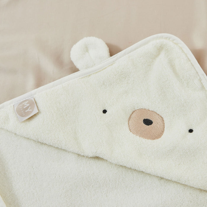 Personalised Ivory Bear Hooded Towel