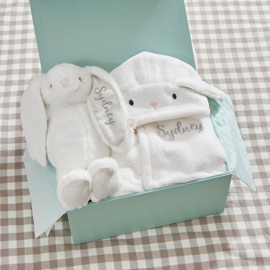 Personalised Ivory Bunny Snuggle & Cuddle Gift Set