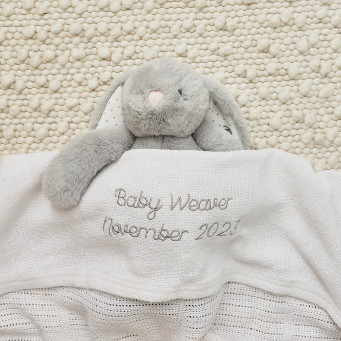 Personalised Ivory Cellular Baby Blanket