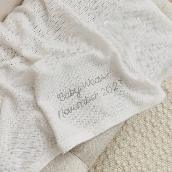 Personalised Ivory Cellular Baby Blanket