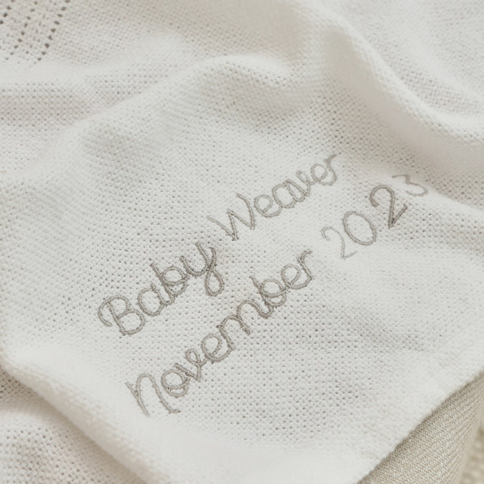 Personalised Ivory Cellular Baby Blanket