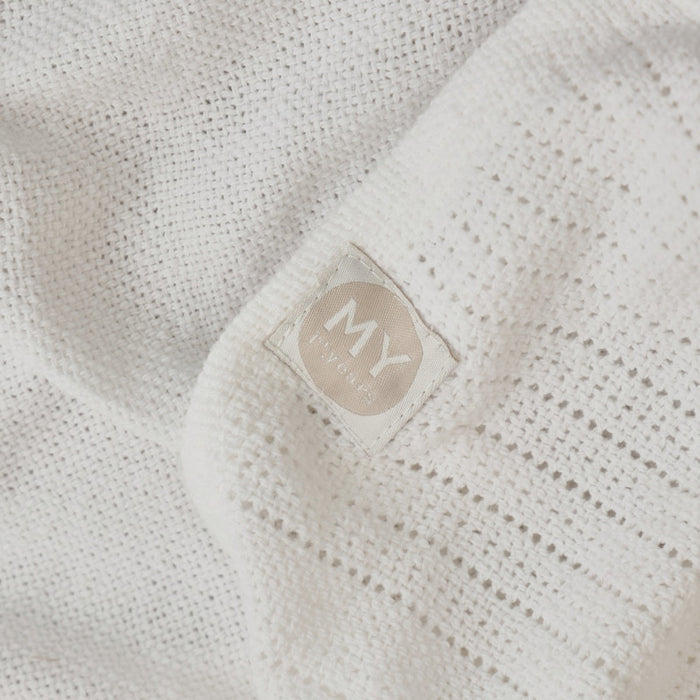 Personalised Ivory Cellular Baby Blanket