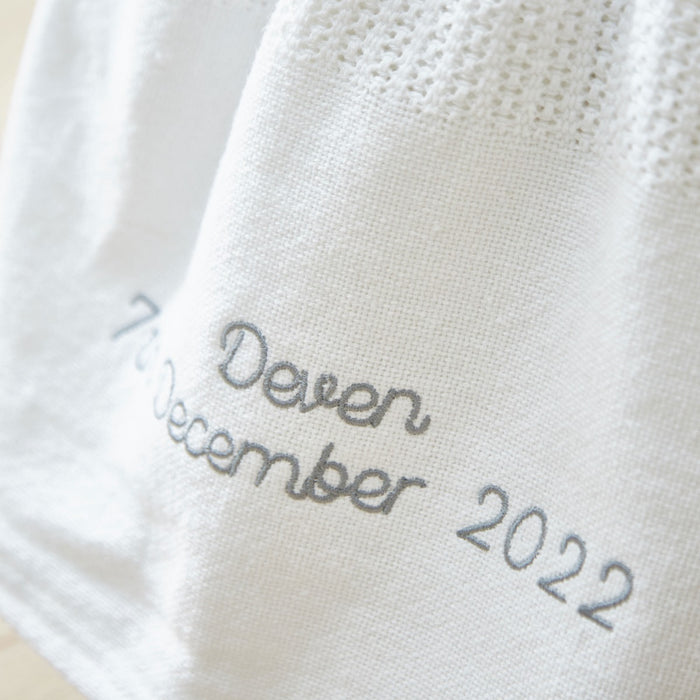 Personalised Ivory Cellular Baby Blanket