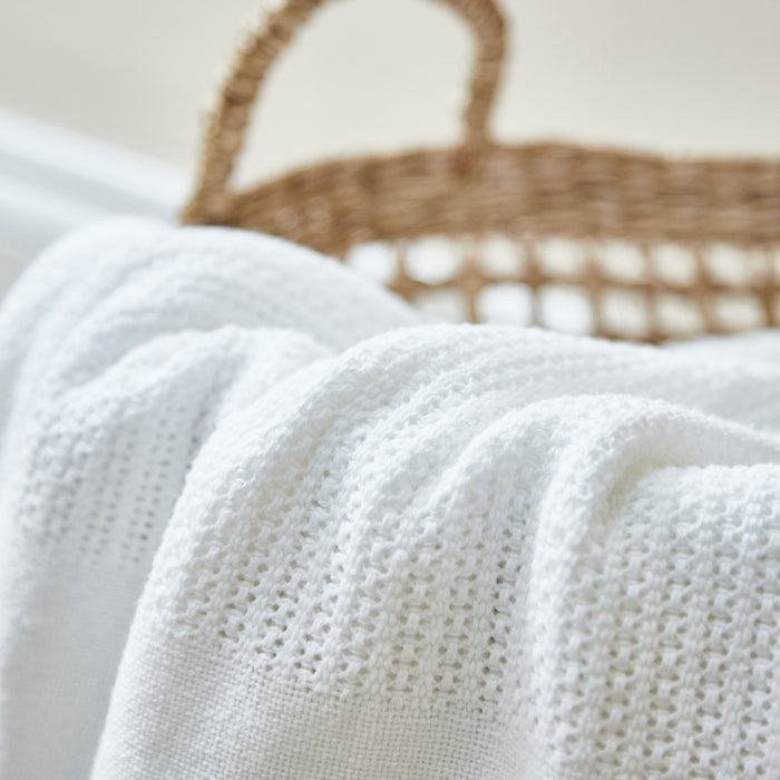 Personalised Ivory Cellular Baby Blanket